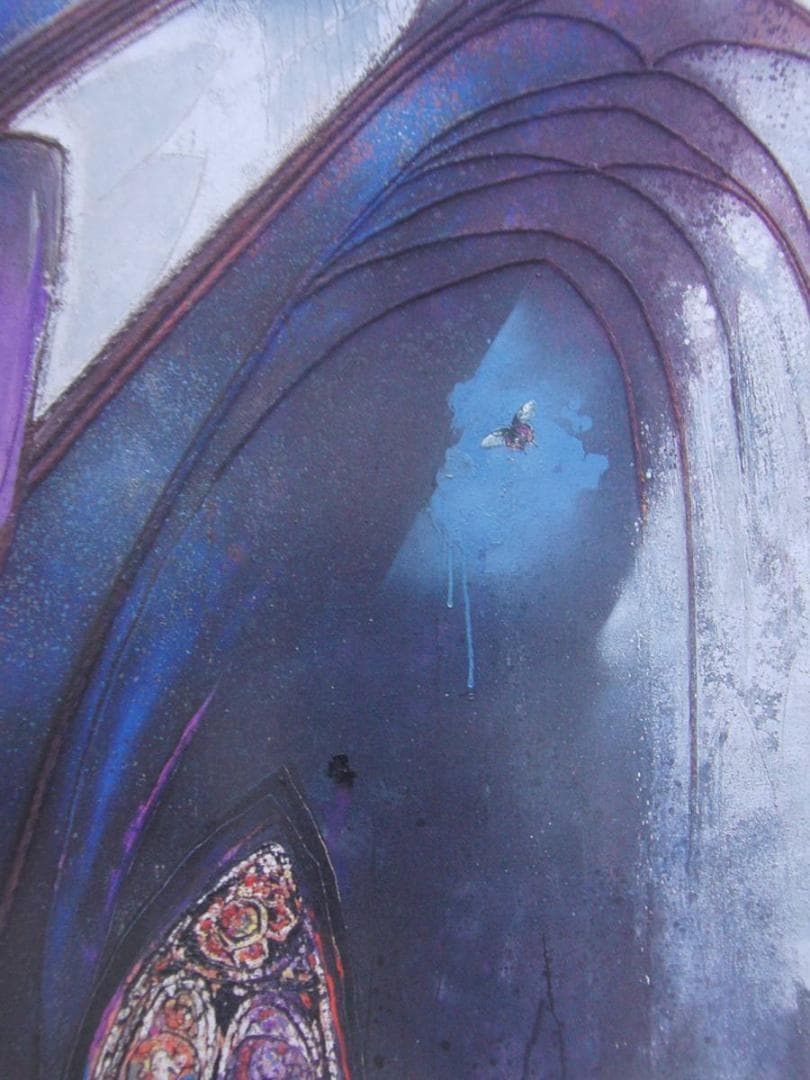 森岡謙二、【ステンドグラス（銀河）】、希少な額装用画集より