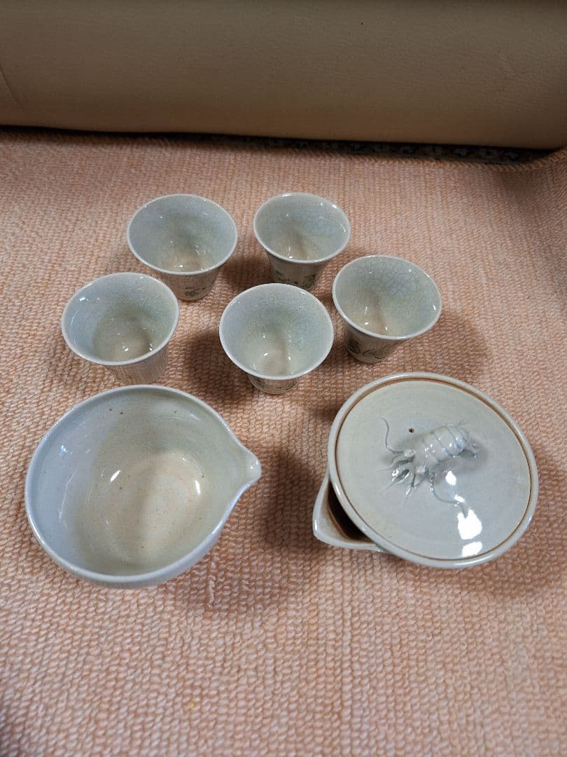虫明焼、森　香泉、煎茶器セット