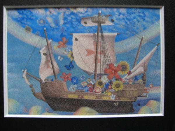 小原稔【航路にのり】希少画集画、状態良好、新品高級額装付