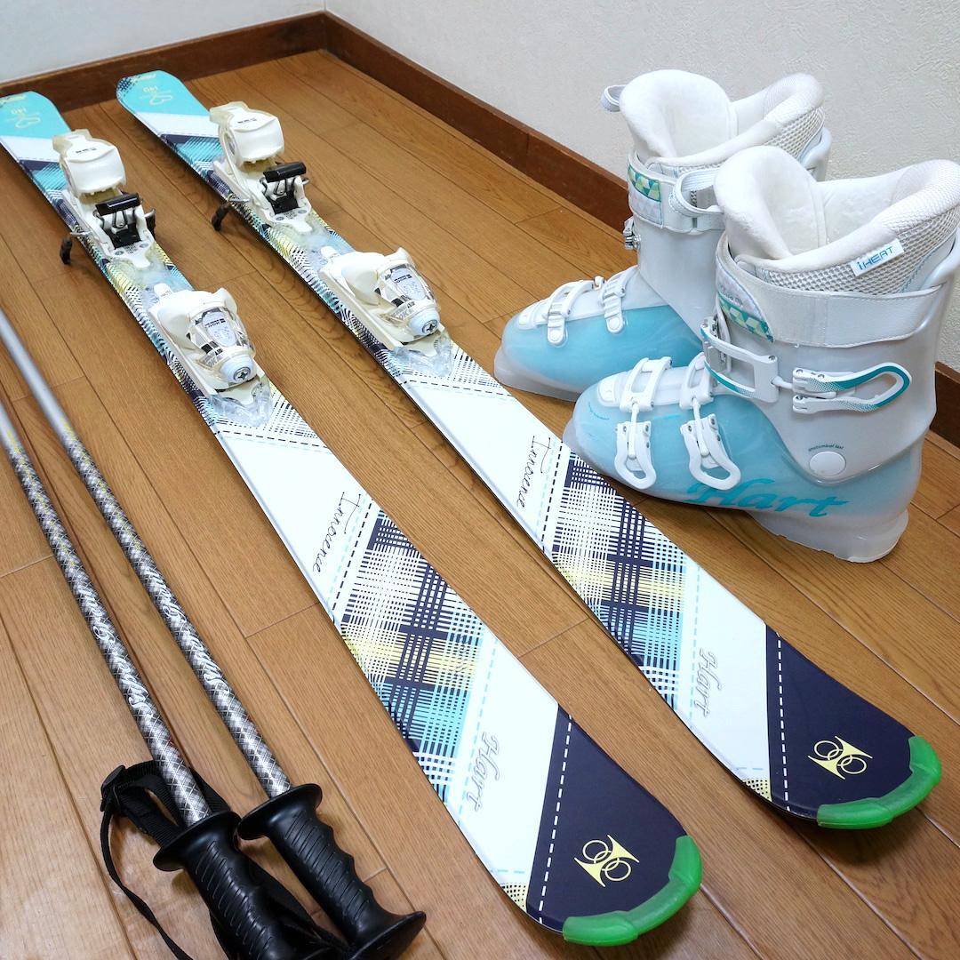 メンテ済 140cm 靴25.5cm HART レディース スキーセット