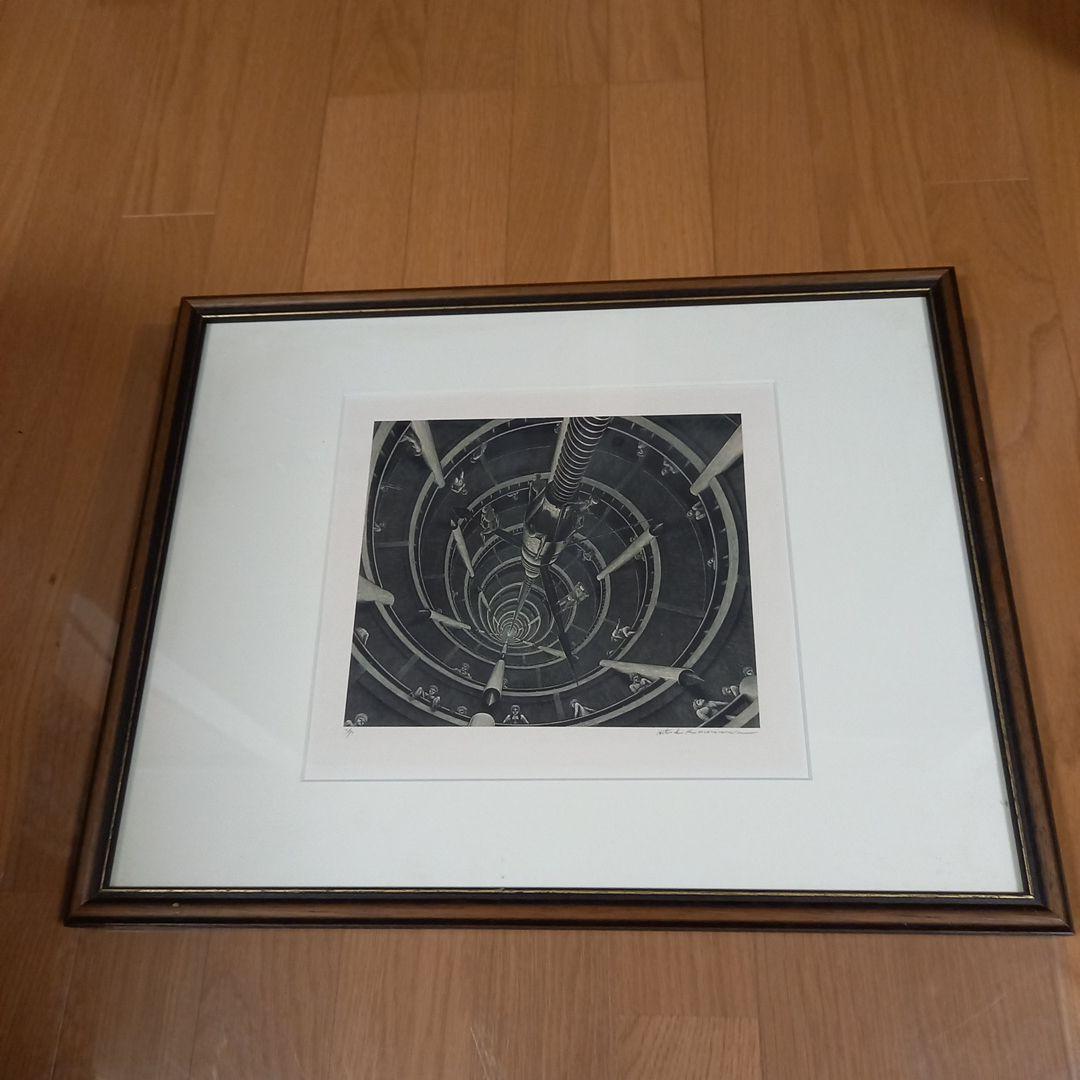 柄澤齊先生　オリジナル小口木版画　死と変容Ⅱ　時の井戸➕展覧会カタログ付属