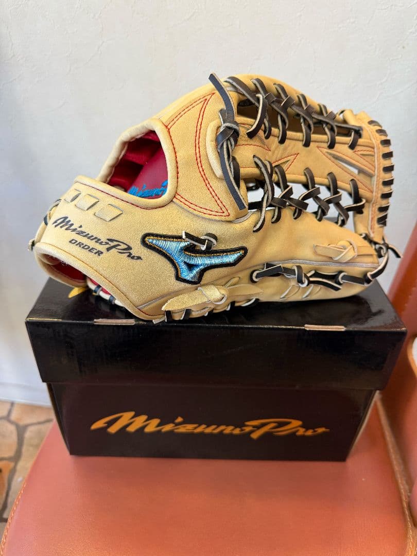 ミズノダイバーシティブルー ORDER 波賀 軟式外野手用 グローブ 箱付き