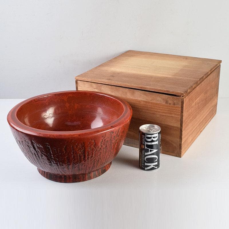 根来塗　朱塗　乾漆鉢　丸鉢　大鉢　時代箱付　V　R9277B