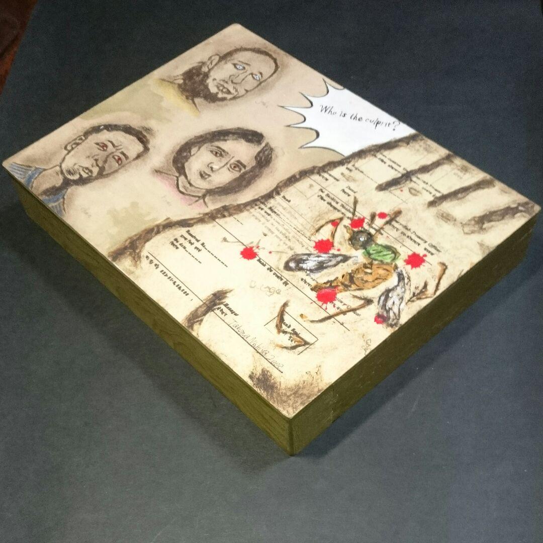 西谷拓磨 「犯人は誰だ」現代ポップアーティスト 油彩 水彩 絵画 本物保証