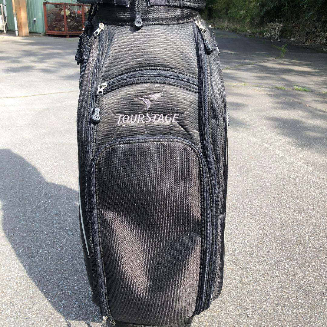 ツアーステージ TOURSTAGE キャディバッグ ブラック フード付き