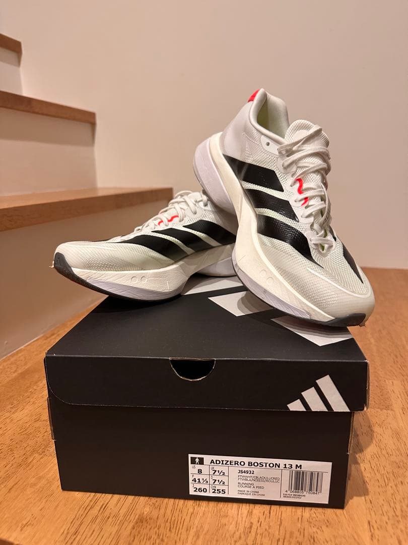 ADIZERO BOSTON 13 M ホワイト/ブラック/レッド