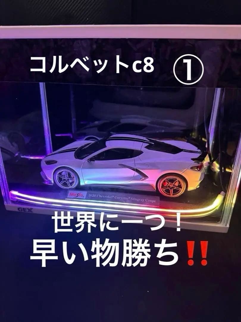 【世界に一つ‼️】Corvette 1/18 ジオラマ LED 展示 鑑賞用 模型