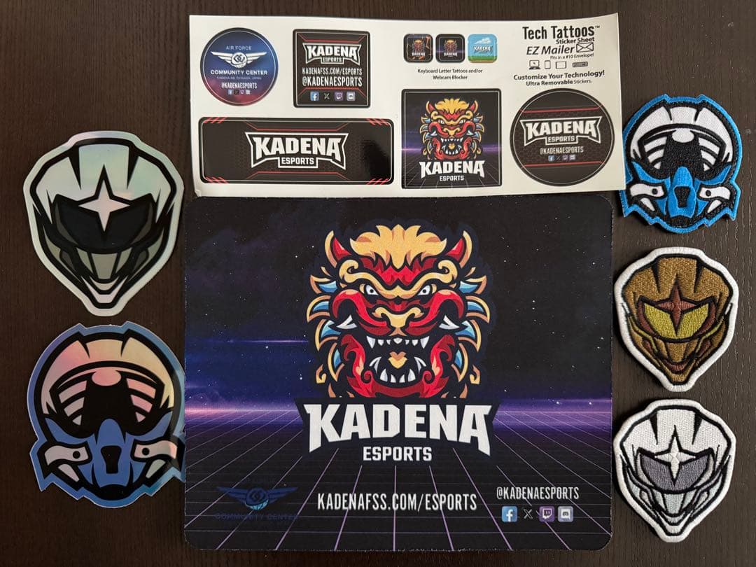 アメリカ空軍&宇宙軍ゲーミング公式パッチワッペン&ステッカー&マウスパッドセット