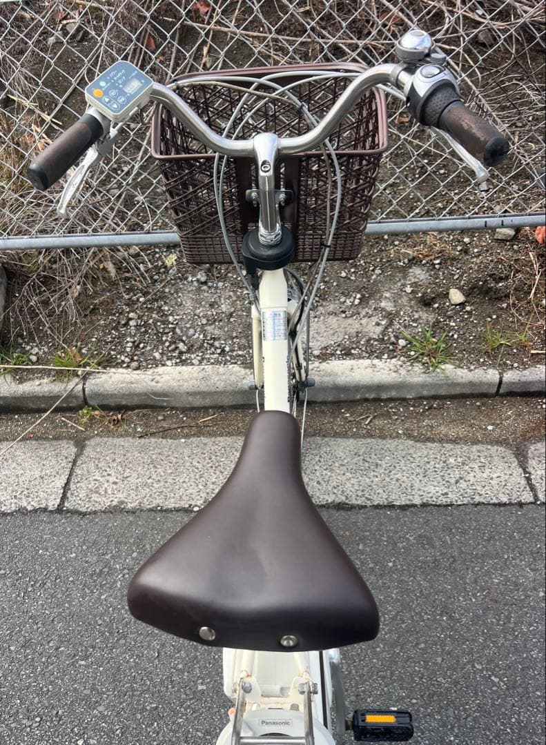 Panasonicエコナビ機能付き電動アシスト自転車きれいなホワイト26インチ
