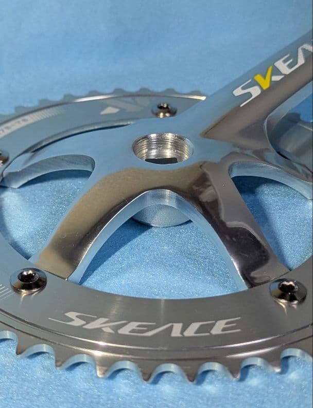 SKEACE スクエアテーパー ピストクランク 165mm 48T シルバー