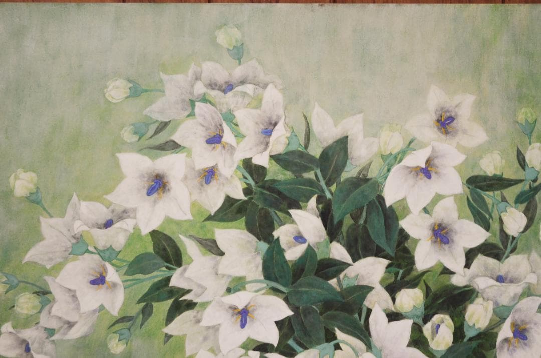【作品名 「桔梗」 岩絵の具 日本画 】東山魁夷の流派