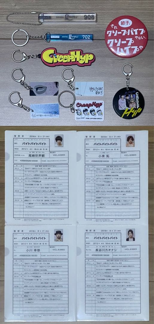 クリープハイプ キーホルダー クリアファイル 缶バッジ
