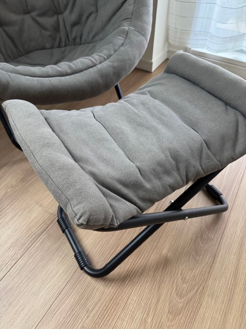 ひなたライフ 2way フォールディングチェア キャンバス オットマン付き