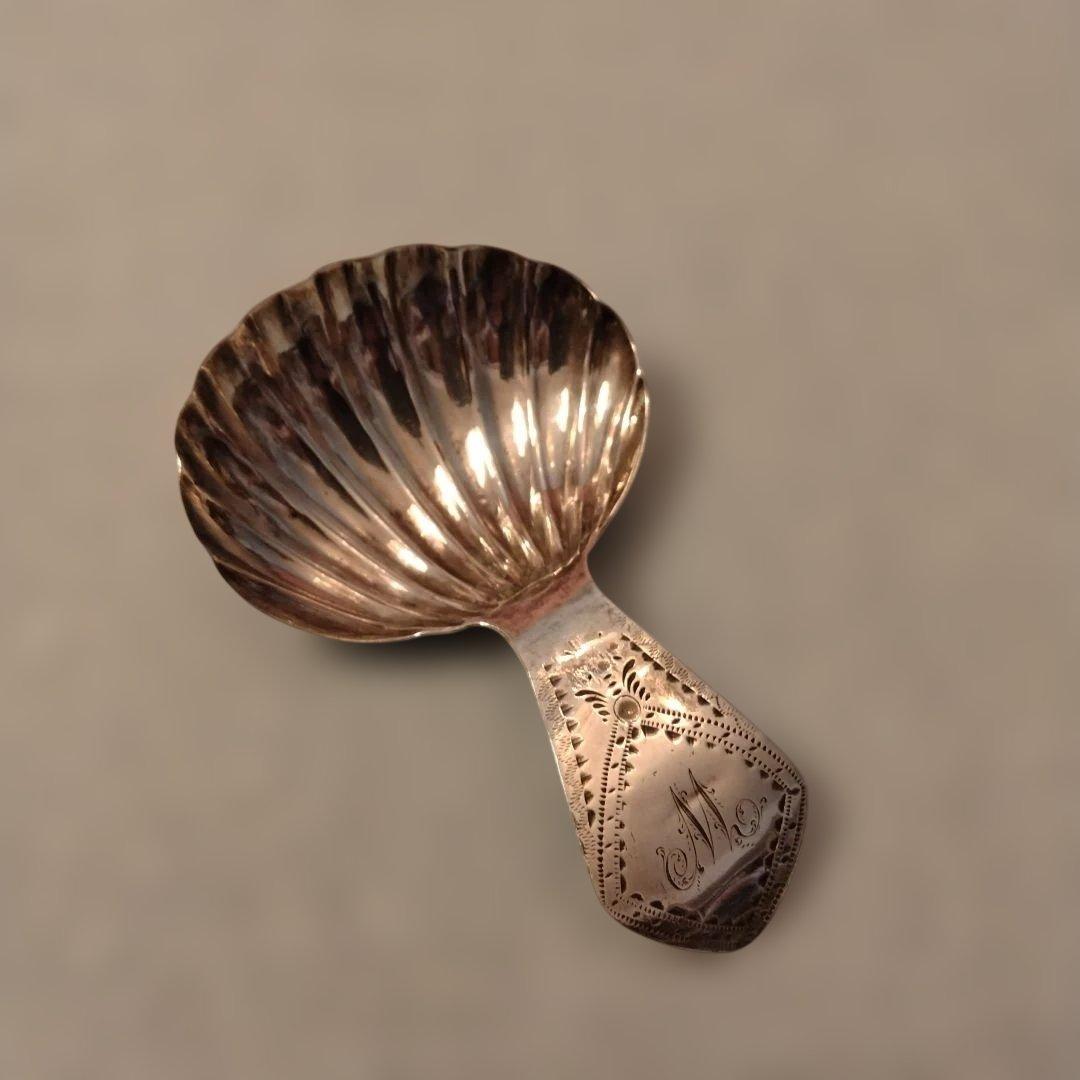 セール（8日まで）　　純銀　ティーキャディースプーン 1793年　直しあり